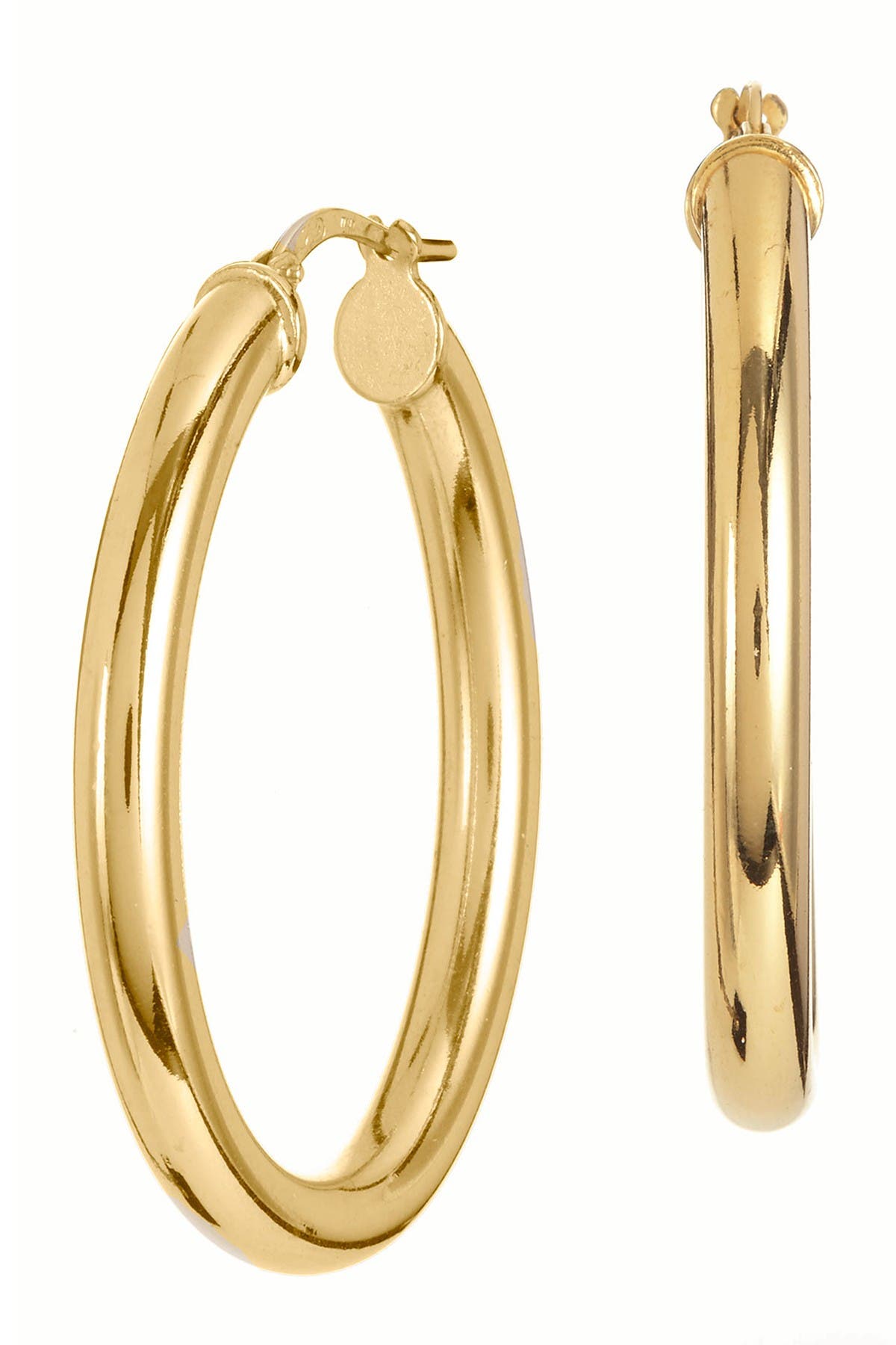 ALEX AND ELSA 18K Gold Plated 3 Color Oval Hoop Earrings 40mm #1 